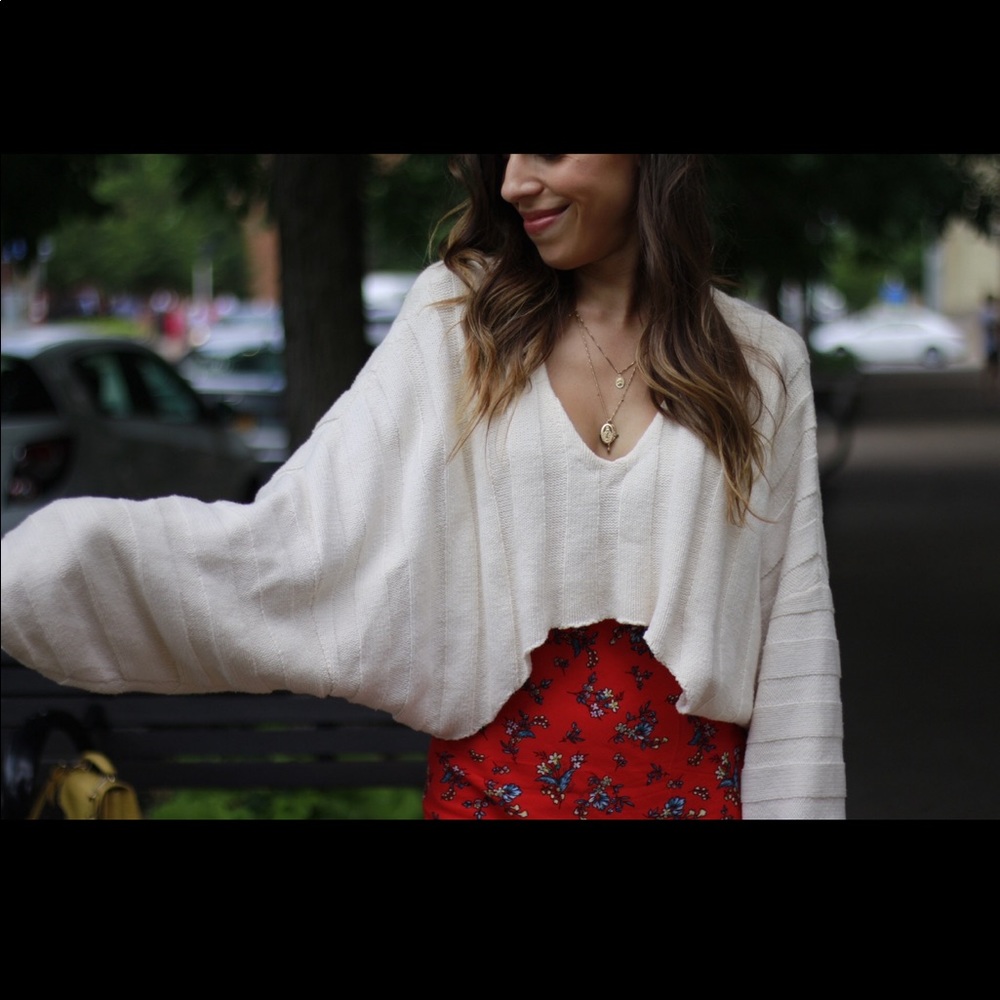 Urban Outfitters cropped beige sweater